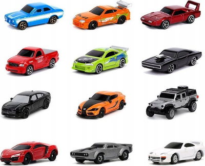 Figurë metalike surprizë Fast and Furious Nano, 1:65, 4 cm, shumëngjyrëshe
