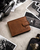 Set portofol dhe varëse çelësash Peterson Leather For Him, lëkurë natyrale, RFID Blocking, kognak