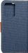 Këllëf librush Futera Jeans Canvas për Xiaomi Redmi Note 13 5G, xhepa për karta, funksion stand, blu navy