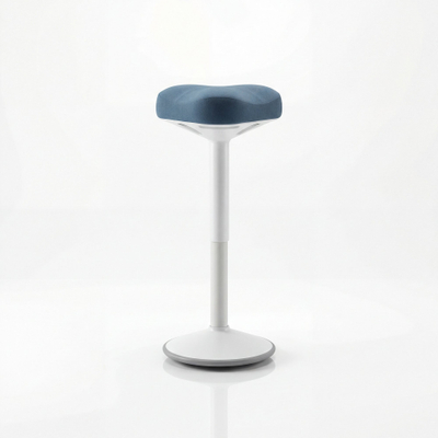 Ергономски бар стол Jan Nowak Balancing Stool, ротирачка основа, механизам за балансирање, бело‑сина боја