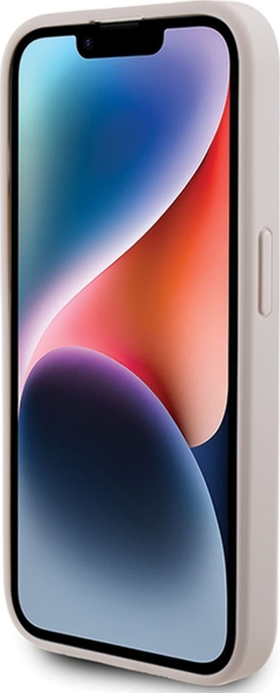 Kapak telefoni Guess 4G Stripe për iPhone 15 Pro 6.1", TPU, lëkurë eco, rozë