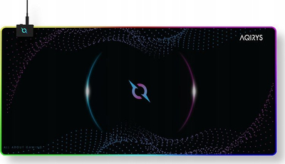 Mousepad gaming AQIRYS Eclipse Extra Large, RGB, tapet i madh për mi, i zi
