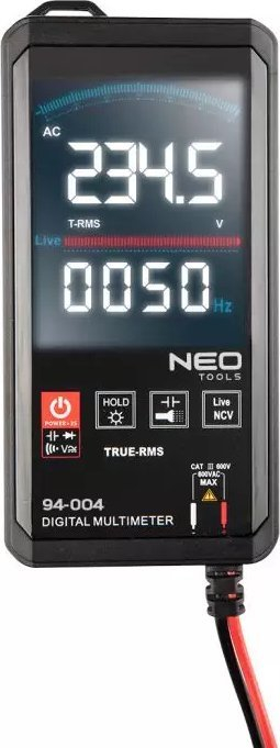 Multimetër digjital Neo 94-004, True RMS, me ekran LCD, portokalli