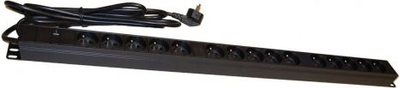 Лента за струја за шкаф Alantec PZ015, 15x CEE 7/5, 19 инчи 1U, црна