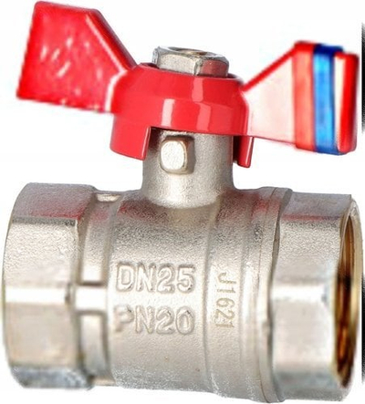 Valvul sferike Ferro F-COMFORT DN25, 1", dorezë fluture, bronz