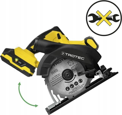 Sharë rrethore me bateri Trotec PCSS 10-20V, teh 150 mm, thellësi prerjeje 48 mm, e verdhë