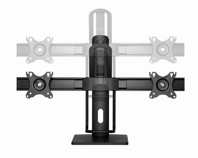 Qëndrim tavoline për monitorë Gembird MS-D2-01, për 2 monitorë 17"-27", VESA 75x75 100x100, i zi