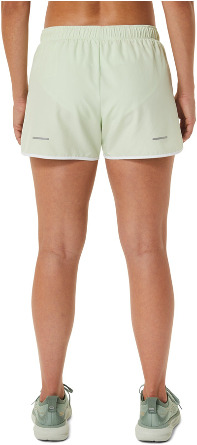Shorce vrapimi Asics Icon 4IN për goca, që thahen shpejt, me slip të brendshëm, jeshile e çelët
