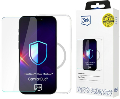 Set mbrojtës 3MK ComfortDuo Clear MagCase për Apple iPhone 17 Pro, film mbrojtës ekrani, transparent
