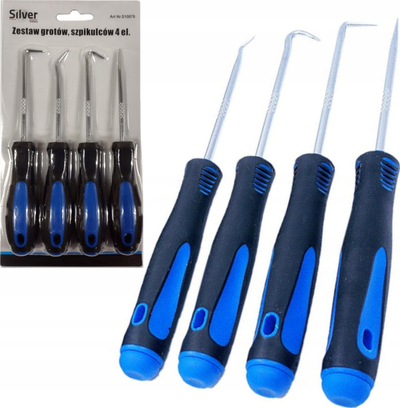 Set grepa dhe skraperë për punime të imëta, 4 copë, 150mm