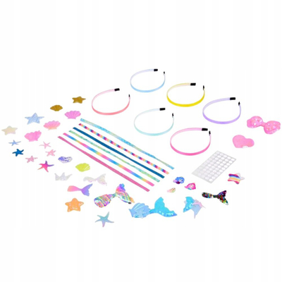 Set kreativ DIY Mermaid për shujta flokësh, me guaska, shumëngjyrësh
