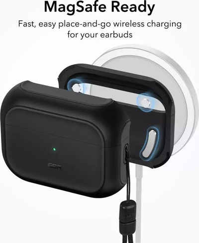 Këllëf ESR Orbit HaloLock për AirPods Pro 1 2, boë me MagSafe, i zi