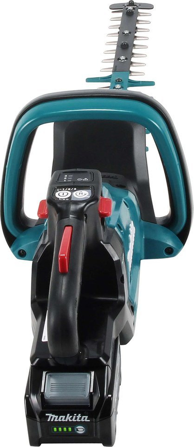 Gërshërë elektrike për shkurre Makita UH004GM201, 60 cm, 40V Max me 2 bateri 4Ah dhe karikues, blu