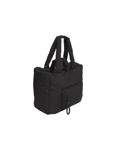 Çantë tote Adidas Puffy, poliestër, e zezë