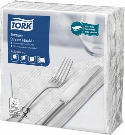 Peceta tavoline Tork 509414 Lunch Napkins, 2 shtresa, Advanced, të bardha