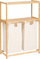 Raft buke Bamboo Tidy Box, 72 x 33 x 109 cm, 2 shporta, bezhë