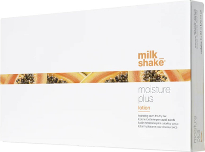 Set locion flokësh Milk Shake Moisture Plus, pa paraben, 6x12ml, për flokë të thatë