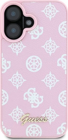 Kllëf telefoni Guess GUHMP16MPGPYSP Peony Script për iPhone 16 Plus 6.7", me MagSafe, rozë
