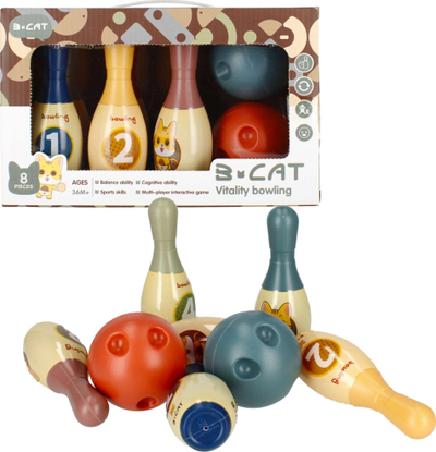 Set bowlingu për kalamaj MEGA CREATIVE 487903, 8 pjesë, plastikë, shumëngjyrësh