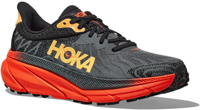 Atlete vrapimi HOKA Challenger ATR 7 për rrugë edhe për trail, ngjyra Castlerock Flame
