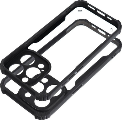 Futrollë mbrojtëse Anti-Drop për iPhone 12, kënde të përforcuara, mbrapa transparente, e zezë