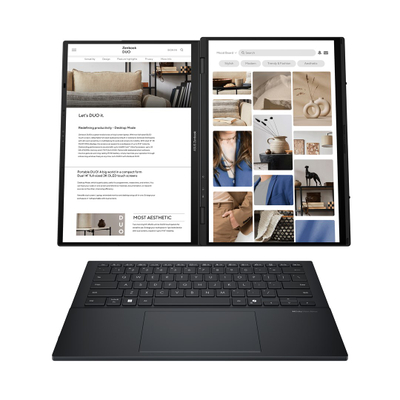 Laptop ASUS Zenbook Duo UX8406CA-PZ068X, 14", Intel Core Ultra 9 285H, Hybrid (2-in-1), Touchscreen 3K, 32 GB LPDDR5x-SDRAM, 2 TB SSD, i hirtë