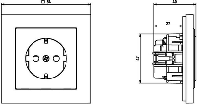 Prizë muri Ospel Sonata GP-1RS/m/00, Schuko, 16A 250V, e bardhë