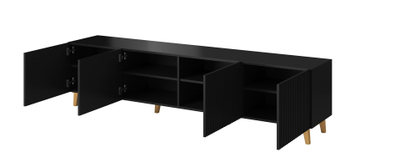 Komodë TV Cama Furniture Pafos, 200x42x52 cm, e zezë mat