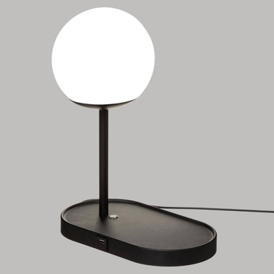 Lampë tavoline Atmosphera COLORS, moderne, me USB, e zezë