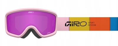 Детска ски маска Giro Chico 2.0 Blocks, леќа Amber Pink, розова