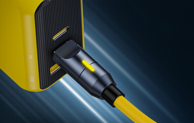 Kабел USB Aohi 2 во 1, 2.60m, USB 3.1, 240W, жолт