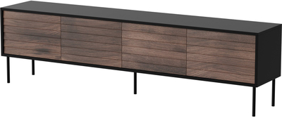 Kabinet TV Cama Meble Cortina 4D, 200x40x55 cm, i zi me ngjyrë walnut