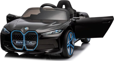 Makina elektrike për kalamoj Lean Toys BMW i4, 4x4, rrota EVA, e zezë