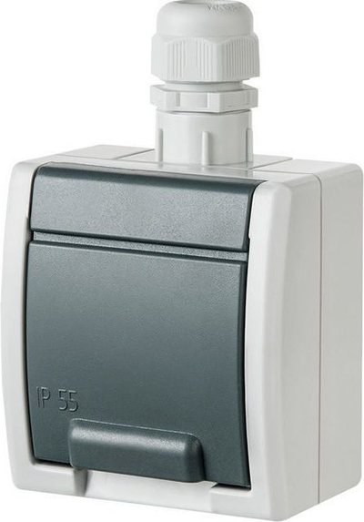 Prizë sipërfaqësore Elektro-Plast AQUANT 1241-65, 2P+E, IP65, gri