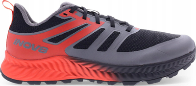 Këpucë vrapimi INOV8 TrailFly, meshkuj, terren malor, të zeza të kuqe gri