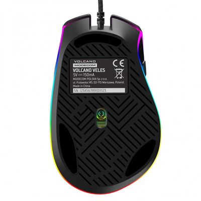 Гејминг глушец Modecom Volcano Veles, оптички, со USB кабел, црн