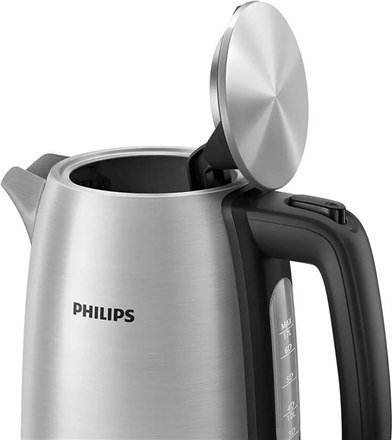 Ibrik elektrik Philips Viva Collection HD9353/90, 1.7L, inox, argjendtë