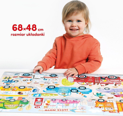 Puzzle Czuczu Moto Cars, 40 copa, për kalamaj, me shumë ngjyra