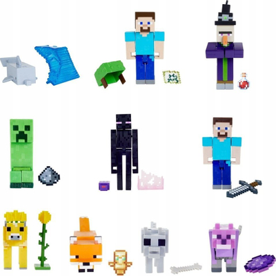 Figurë loje Educa Borras Minecraft, 8 cm, me nyje që lëvizin, shumëngjyrëshe