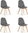 Set karrigesh Bora Chair, velur, 4 copë, gri e errët