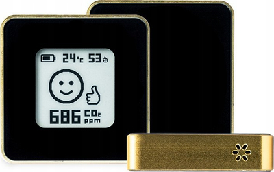 Senzor cilësie ajri Airvalent Elegance, CO2 temperaturë lagështi, Bluetooth, gold e zezë
