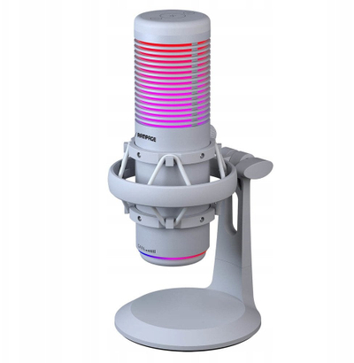 Микрофон USB Rampage Bemol RGB, USB C, за стримање, бел