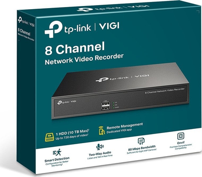 Video‑rekorder rrjeti TP-Link VIGI NVR1008H, 8 kanale, Full HD 1080p, i zi