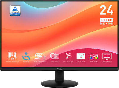 Monitor MSI Pro MP242L, 23.8", Full HD, 100Hz, i zi