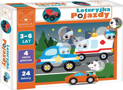 Loja edukative Kangaroo Lottery Game Vehicles, për fëmijë 3+, shumëngjyrëshe