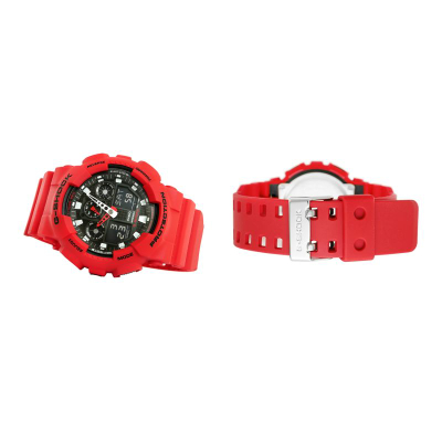 Ora dore Casio G-Shock GA-100B-4AER, kronograf, rezistente ndaj ujit 20 bar, e kuqe