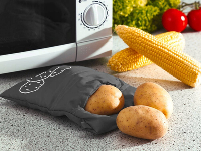 Qese gatimi për mikrovalë Microwave Cooker, për patate dhe misër, beze e fortë, e kuqe