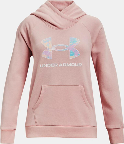 Bluzë me kapuç Under Armour Rival Fleece Core Logo, për goca, L, rozë retro
