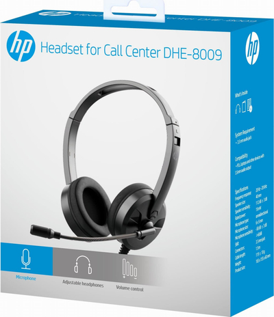 Kufje HP DHE-8009, me mikrofon, me rregullim zëri, të zeza