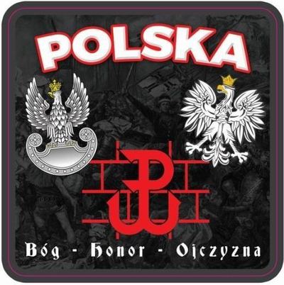 Nënshala gotash Soliton Patriotic Coasters, set 2 copë, motiv patriotik polak, shumëngjyrëshe